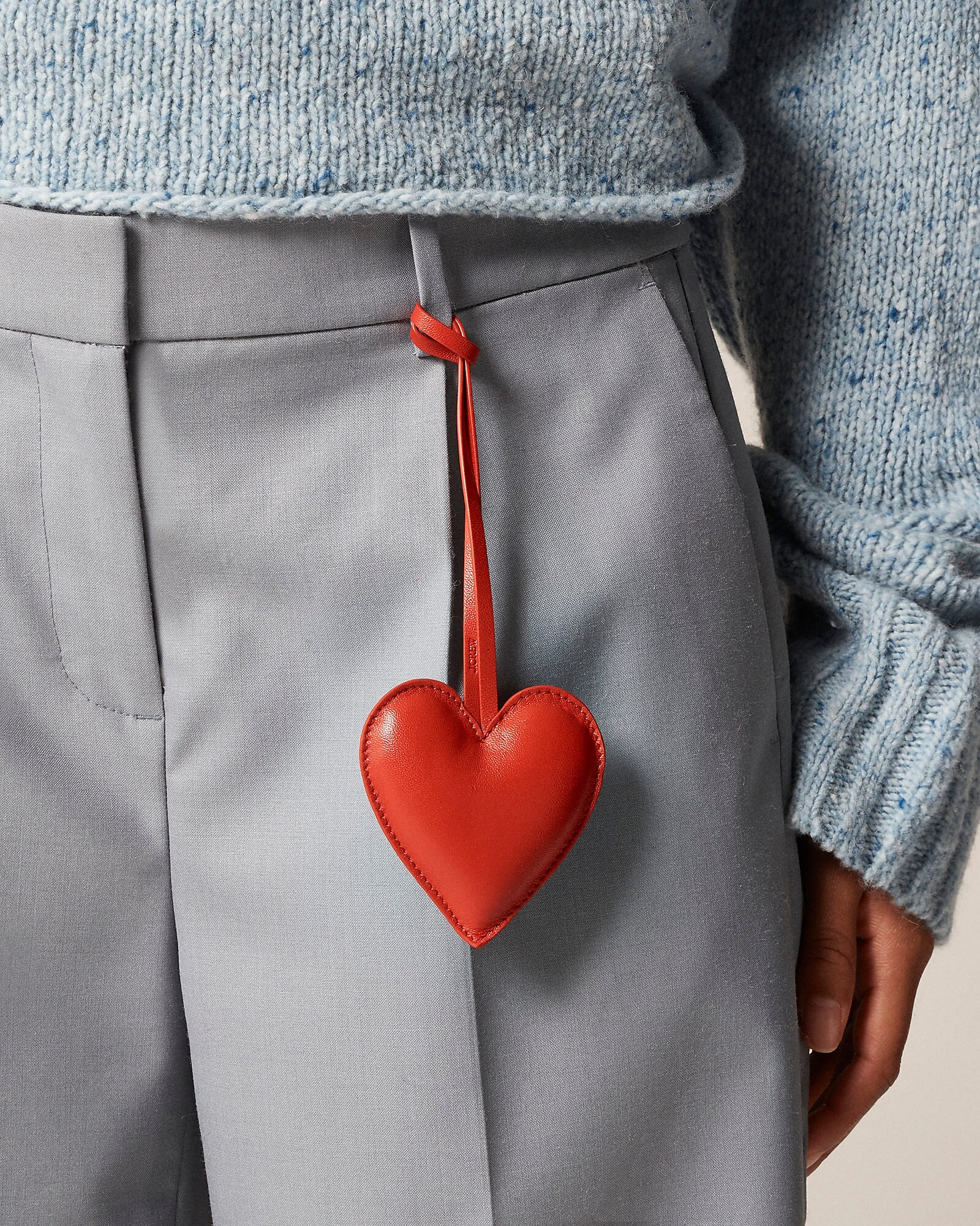 Heart bag charm in leather | J. Crew US
