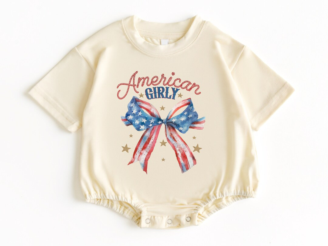 American Girl T Shirt Bubble Romper, Baby Bodysuit, Fourth of July Baby Outfit, 4th of July Shirt... | Etsy (US)