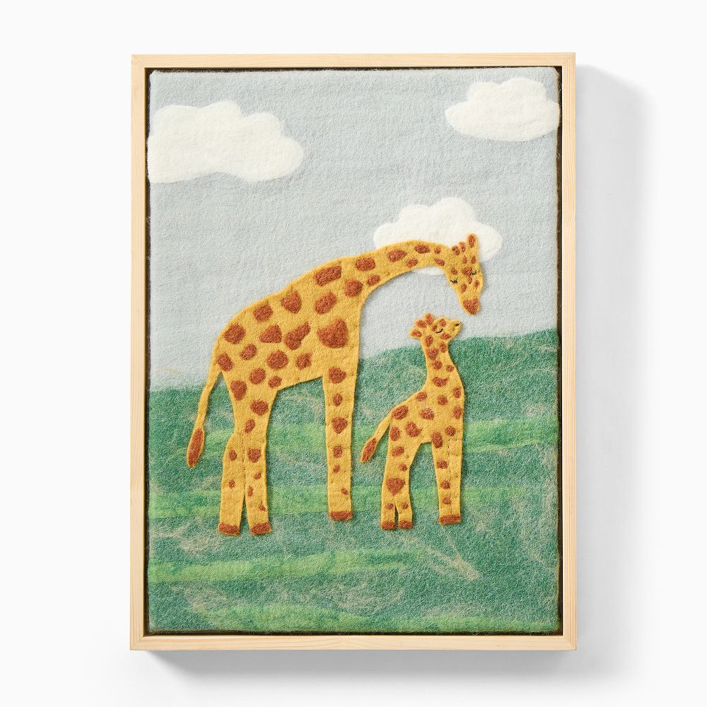 Giraffe Family Framed Felt Wall Art | West Elm (US)