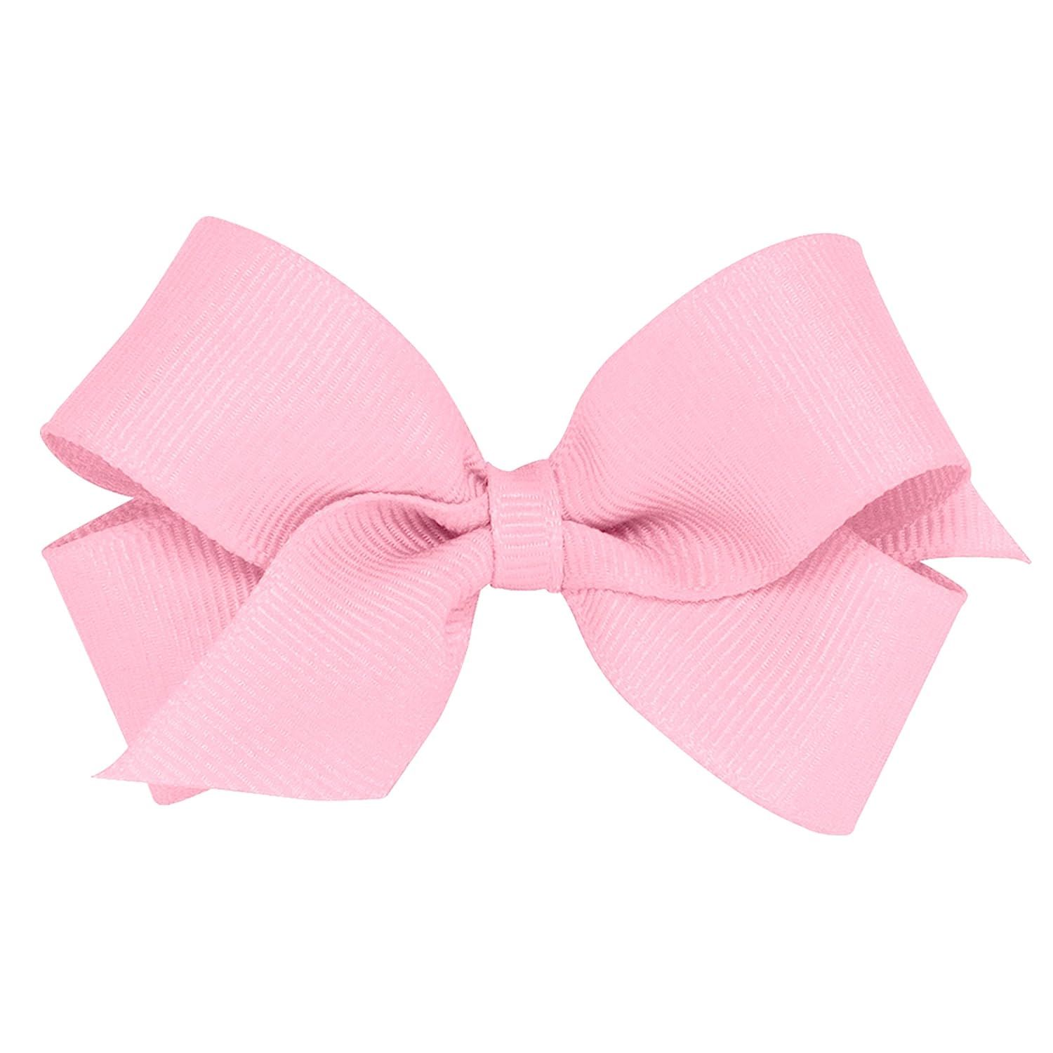 Wee Ones Girls' Classic Grosgrain Hair Bow on WeeStay No-slip Hair Clip, Mini, Pearl Pink | Amazon (US)