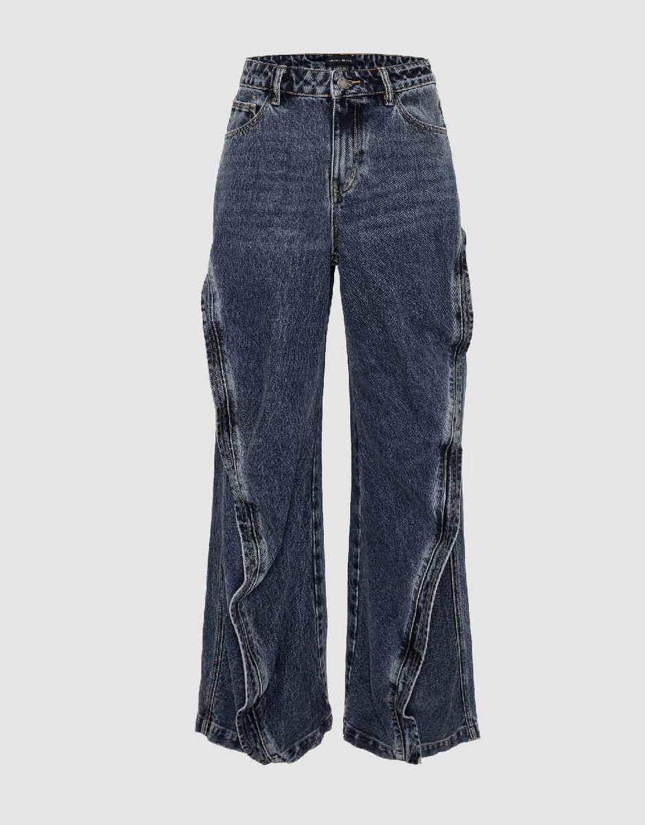 Ruffle Wide-Leg Jeans | Urban Revivo