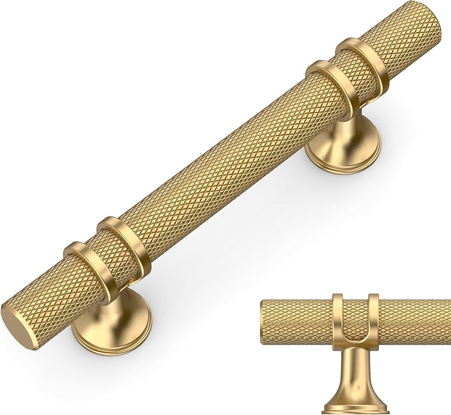 Amerdeco 10 Pack Knurled Champagne Bronze Cabinet Pulls 5 Inch Length (3 Inch Hole Center) Kitche... | Amazon (US)