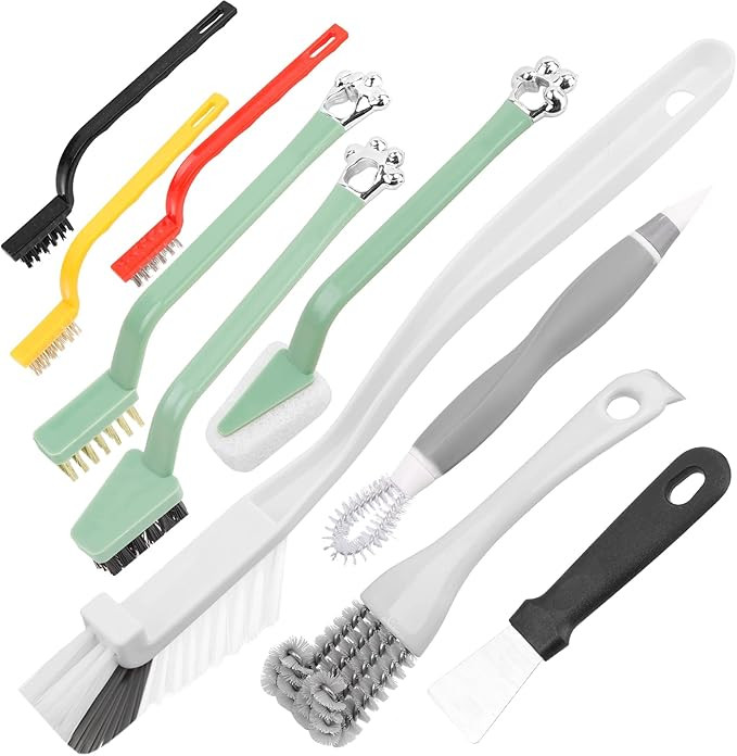 10Pack Kitchen Cleaning Brush Set,Deep Clean Gas Stove Brass Brush, Kitchen Sink Nylon Brushes,Co... | Amazon (US)