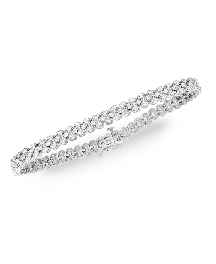 Diamond Three-Row Bracelet (4 ct. t.w.) in 14k White or Yellow Gold | Macys (US)