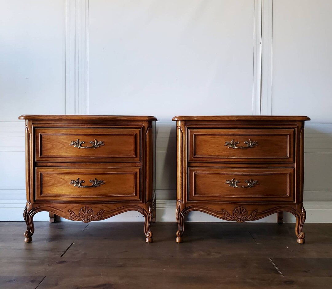 Pick Your Color Free Shipping Thomasville Nightstands French Provincial Pair Glam Chic Hollywood ... | Etsy (US)