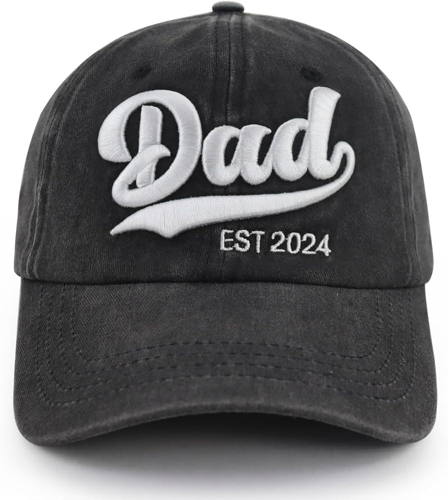 New Dad Gifts for Men, Funny Dad EST 2024 Hat, Adjustable Cotton 3D Embroidered Best Dad Ever Bas... | Amazon (US)