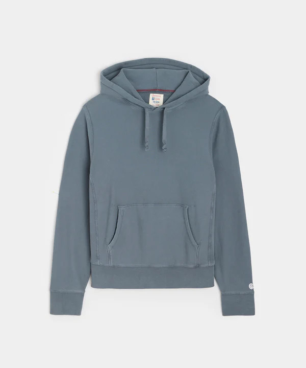 Midweight Popover Hoodie Sweatshirt in Blue Metal | Todd Snyder