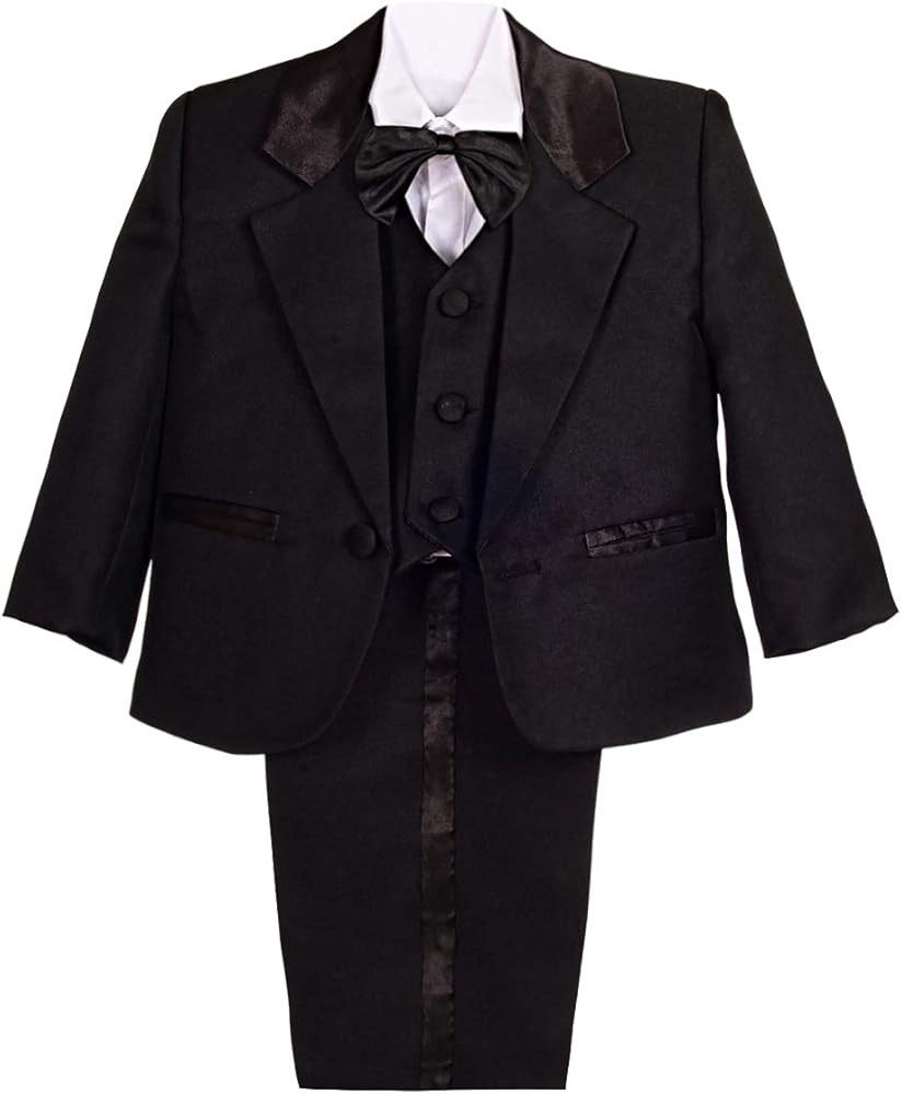 Dressy Daisy Baby Boy' 5 Pcs Set Formal Tuxedo Suits No Tail Wedding Christening Outfits | Amazon (US)