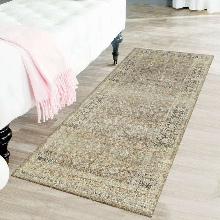 Better Homes & Gardens Brown Diamond Persian Indoor 30" x 84" Runner Rug - Brown/Blue | Walmart (US)