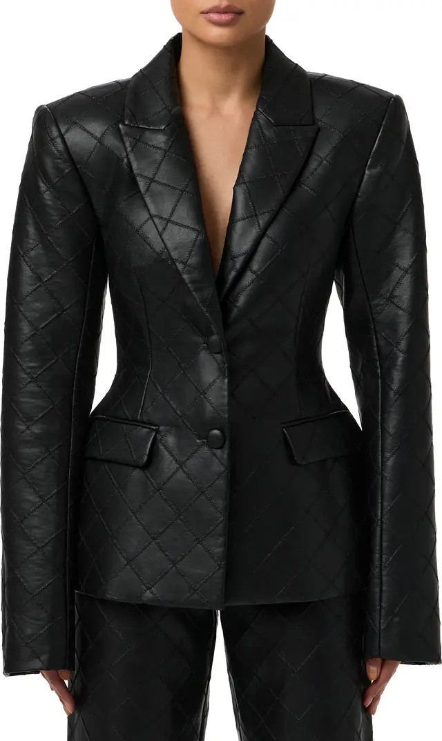 Stitched Faux Leather Blazer | Nordstrom
