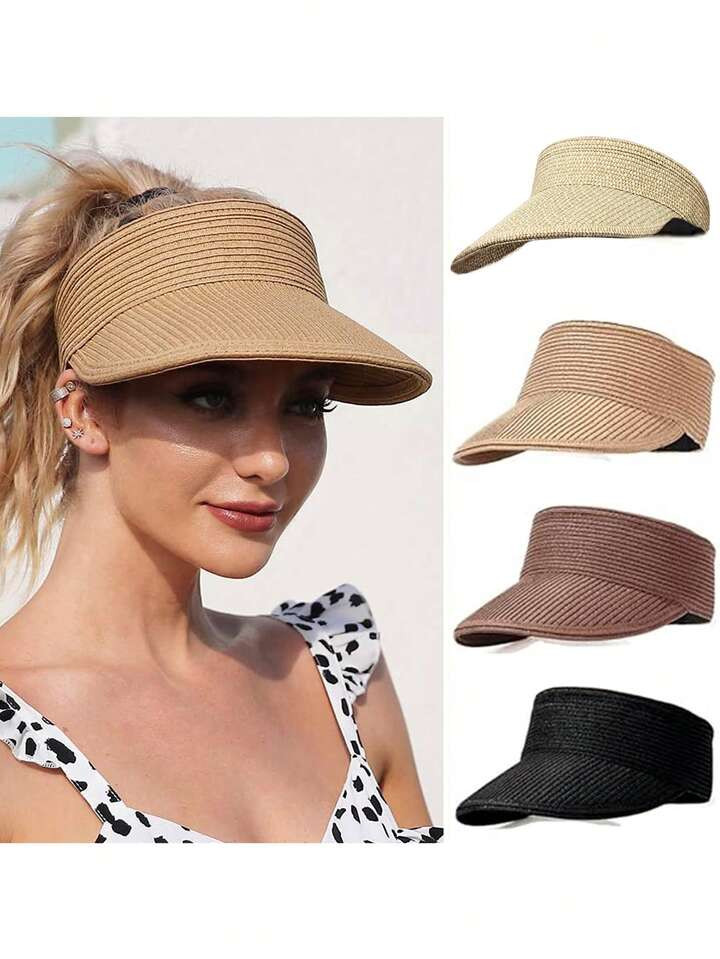 Solid Straw Visor Hat | SHEIN