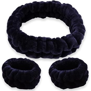 FROG SAC Puffy Spa Headband and Wristbands for Face Washing, Fuzzy Skincare Headbands for Women, ... | Amazon (US)
