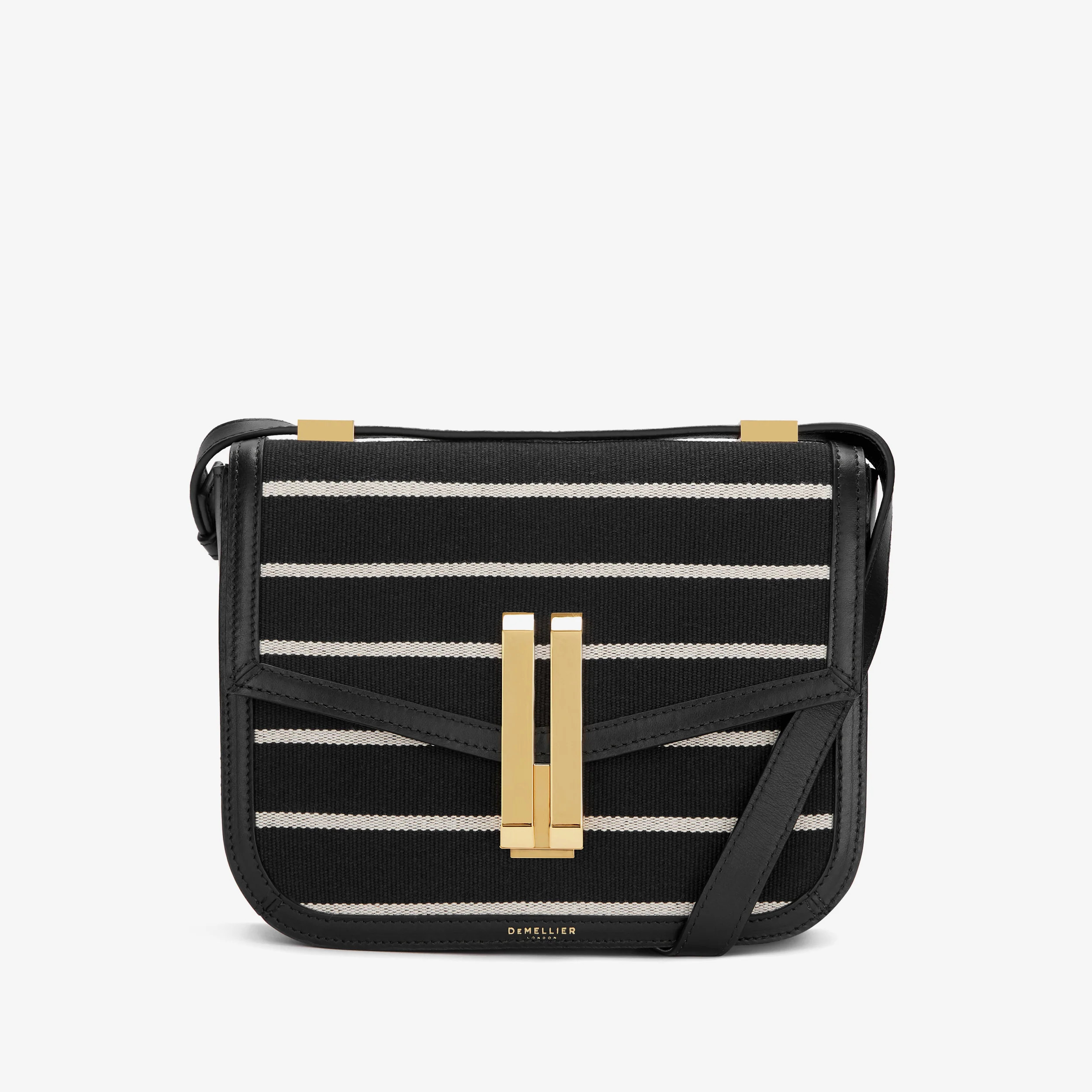 The Vancouver | Ecru Striped Black Canvas | DeMellier | DeMellier