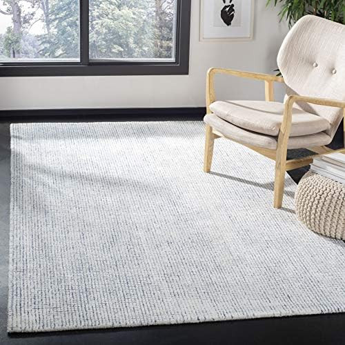 SAFAVIEH Abstract Collection Area Rug - 5' x 8', Ivory & Blue, Handmade Wool & Viscose, Ideal for... | Amazon (US)