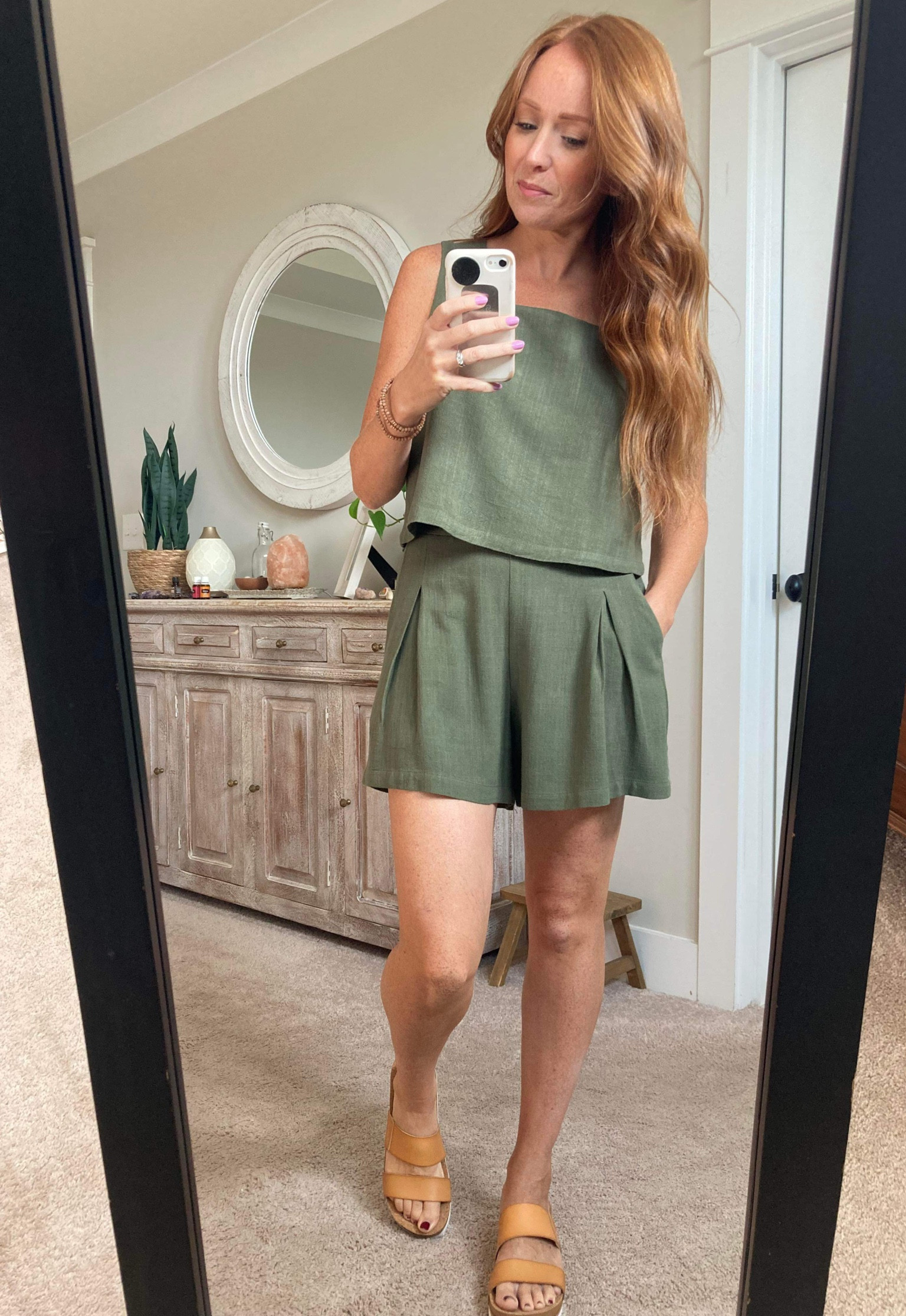 The cutest 2 piece set, perfect for hot summer days. Outfit comes in a bunch of different colors. Can be worn together and also separate, I love the top with jeans and sandals as well. I got my usual size in both outfit and sandals.

#LTKFindsUnder50 #LTKSeasonal #LTKHome