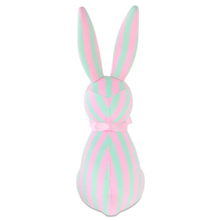 Striped Bunny Tabletop Decoration, Mint Green and Pink, 16", Easter by Way To Celebrate | Walmart (US)
