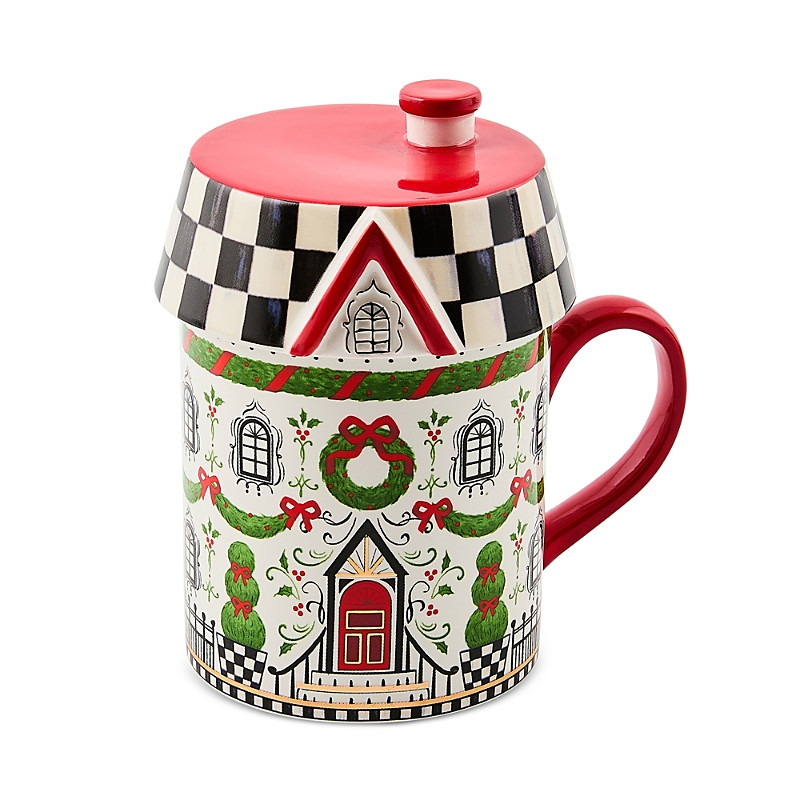 MacKenzie-Childs Holly Village Ceramic Lidded Mug | Bloomingdale's (US)