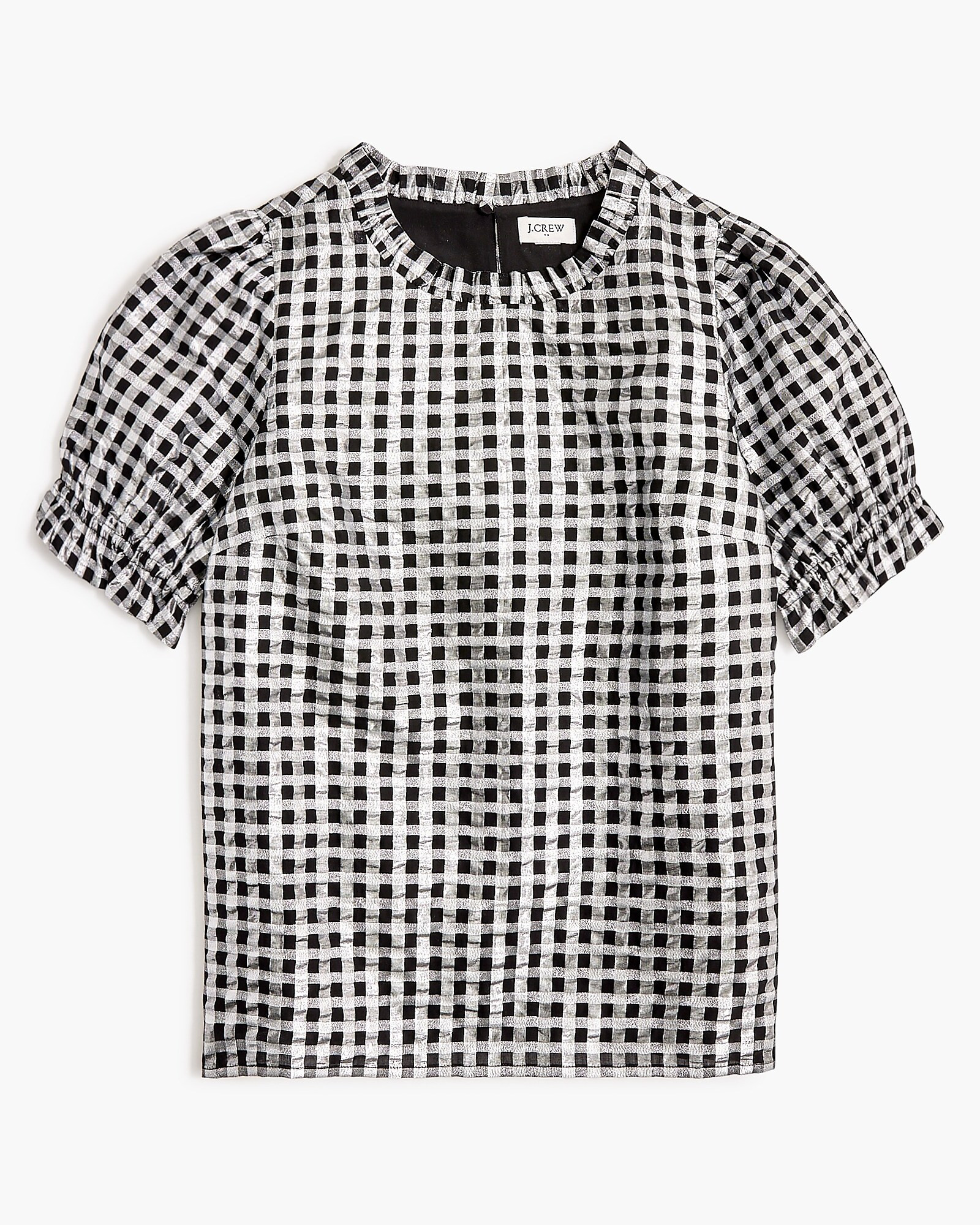 Pull-on shiny gingham skirt | J.Crew Factory