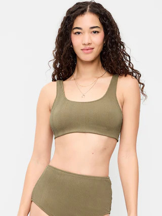 Ribbed Scoop-Neck Swim Top | Old Navy (US)
