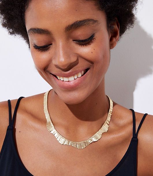 LOFT Metallic Fringe Necklace | LOFT