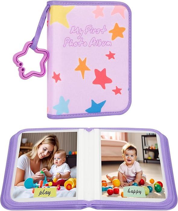 Baby's My First Photo Album for Baby Holds 21 4x6 Photos, Baby Photo Album Soft Cloth Family Book... | Amazon (US)