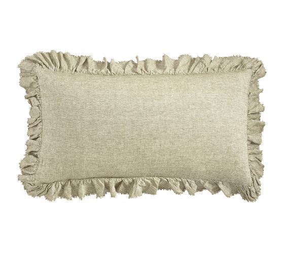 Belgian Flax Linen Fringe Ruffle Sham | Pottery Barn (US)