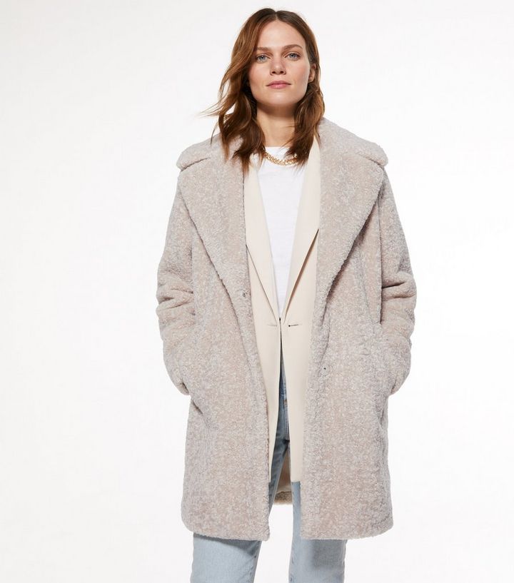 Cream Teddy Faux Fur Long Coat
						
						Add to Saved Items
						Remove from Saved Items | New Look (UK)