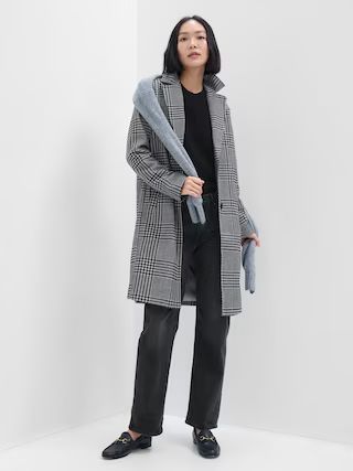 Plaid Long Topcoat | Gap Factory