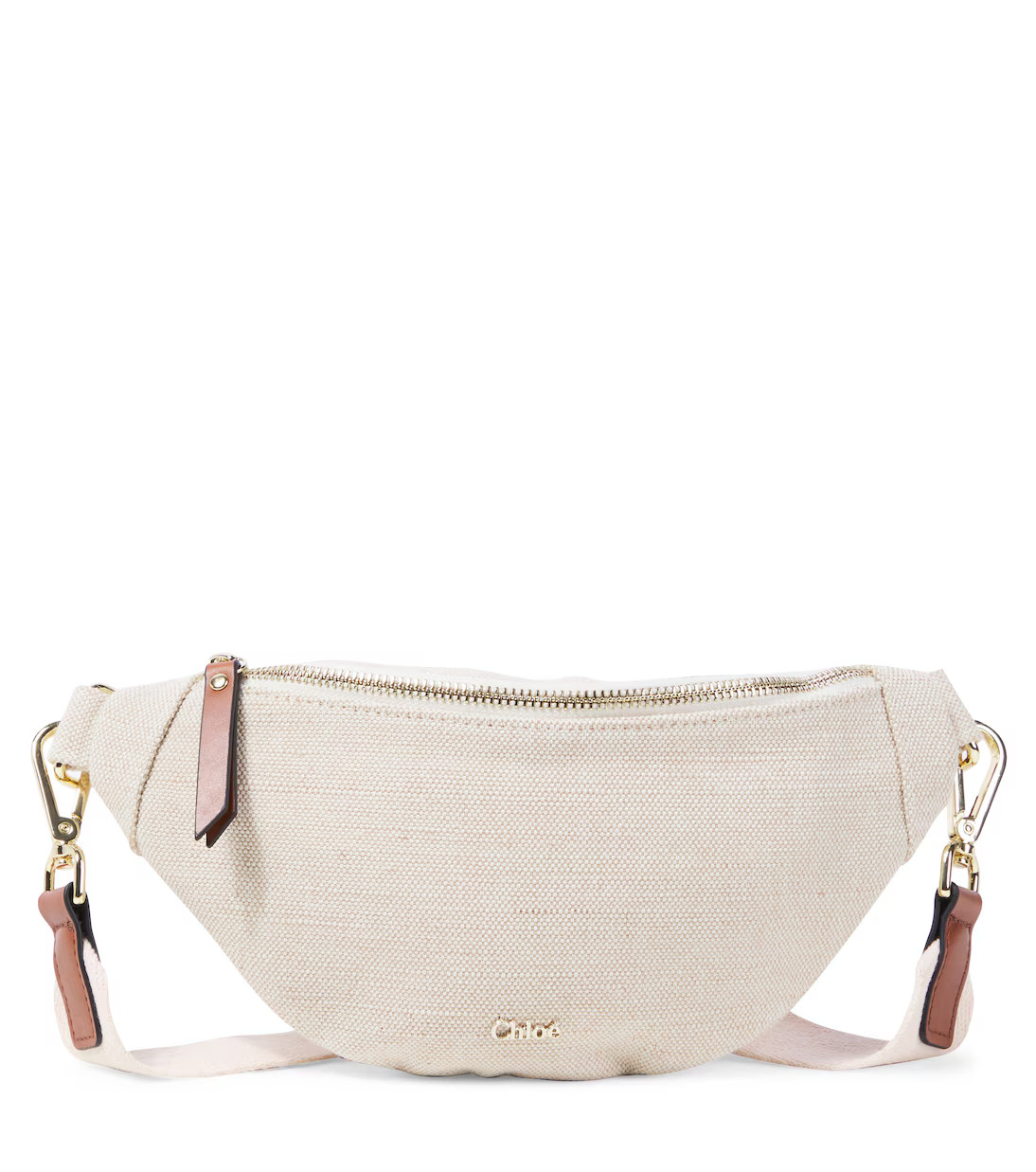 Logo jute and cotton-blend shoulder bag | Mytheresa (US/CA)