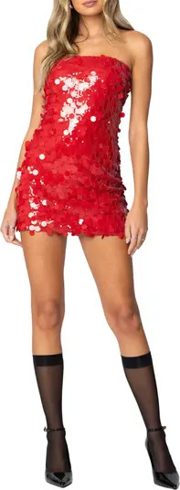 EDIKTED Samba Sequin Strapless Minidress | Nordstrom | Nordstrom
