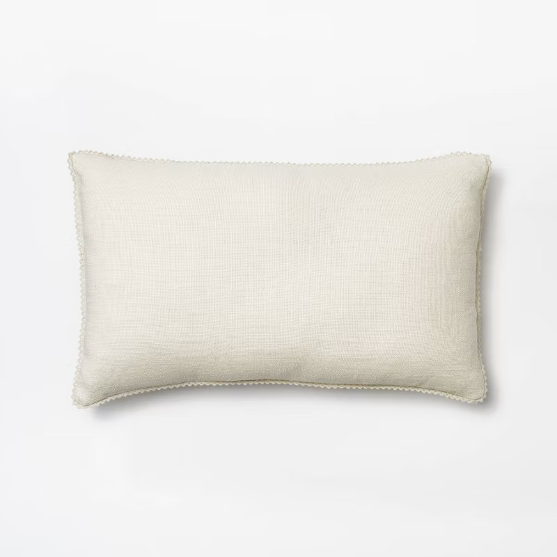 Chambray Throw Pillow with Lace Trim - Threshold™ designed with Studio McGee | Target