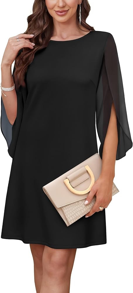 Womens Cocktail Dresses Flutter Sleeve Formal Dresse Wedding Guest Dresses for Women 2025 Trendy | Amazon (US)