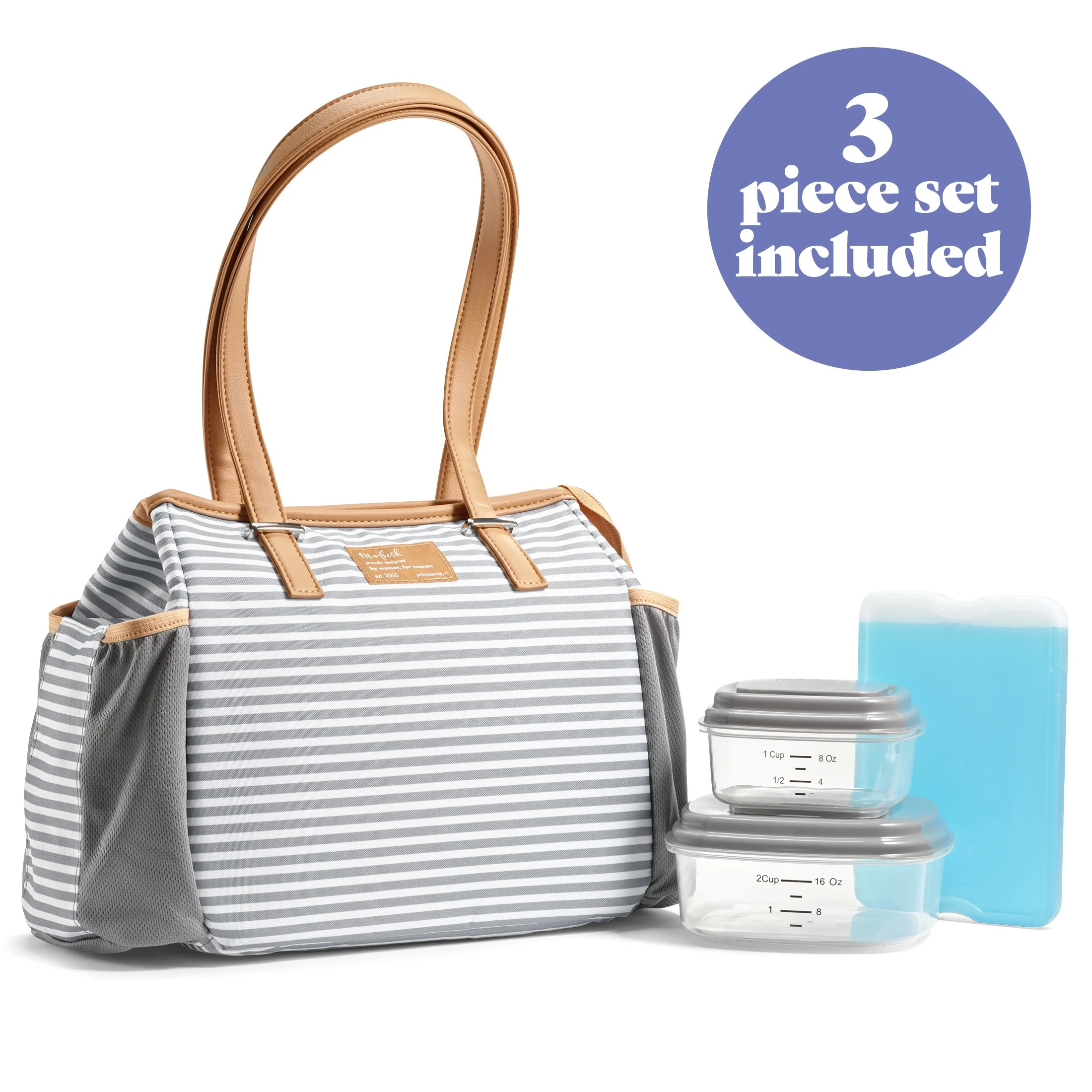Fit & Fresh Copley Lunch Bag for Women, Large Lunch Tote, Reusable Insulated Lunch Bag for Work,I... | Walmart (US)