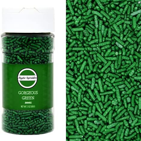 Mystic Sprinkles Solid Color Jimmy Sprinkles (Gorgeous Green Jimmies 3oz) | Amazon (US)