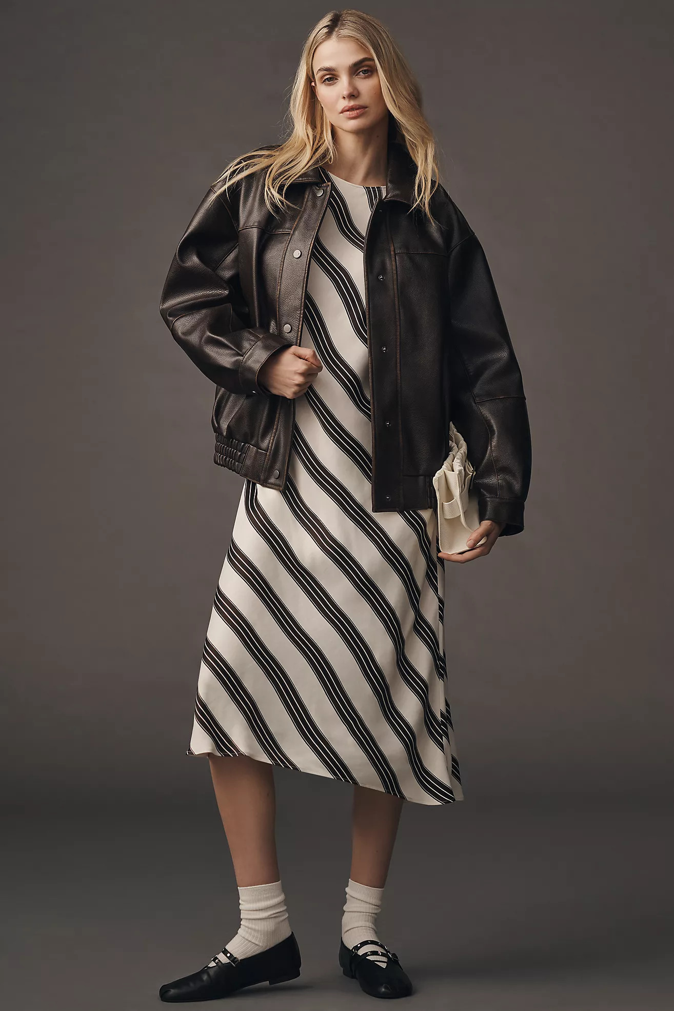 Pilcro Oversized Washed Faux-Leather Jacket | Anthropologie (US)