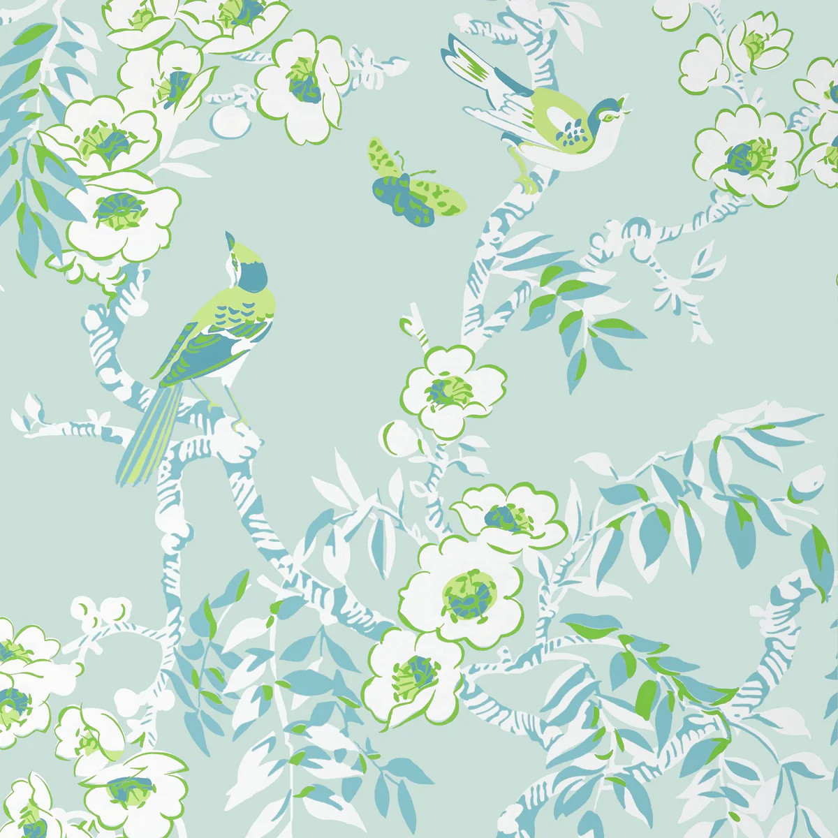 Thibaut Yukio Spa Blue Wallpaper | DecoratorsBest