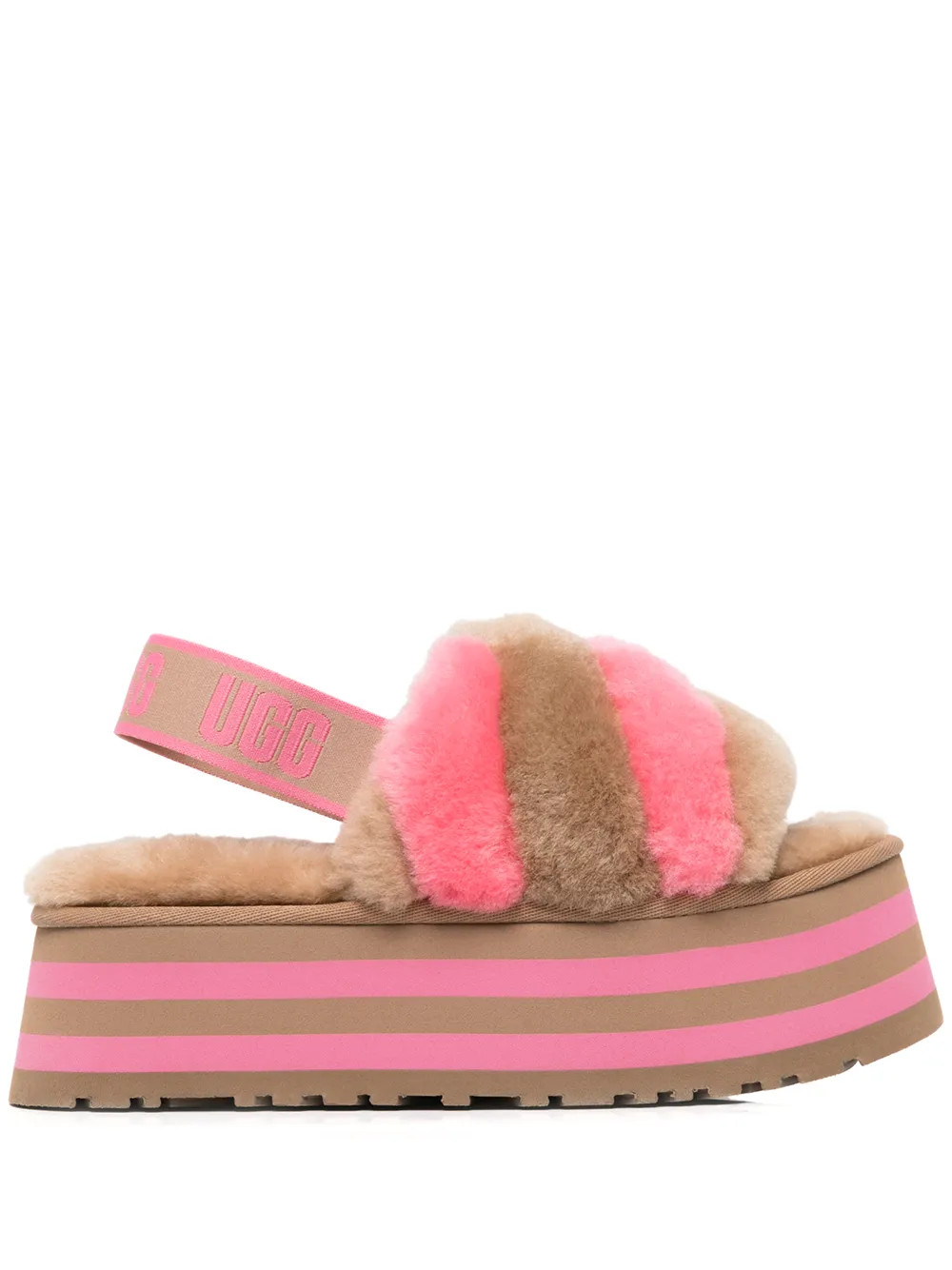 UGG Disco Stripe Slides | Pink | FARFETCH CA | Farfetch Global