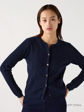 Women's Cable Cardigan Navy 2XS UNIQLO US | UNIQLO (US)