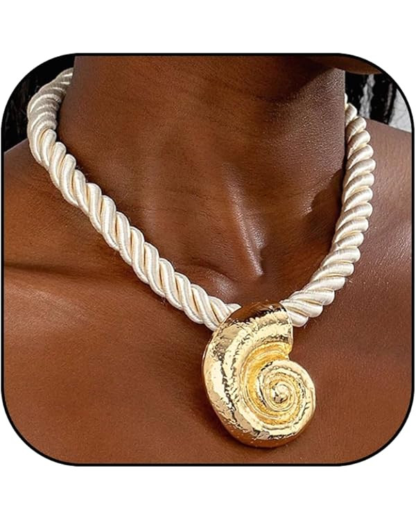 choice of all Gold Sea Shell Necklace Layer Charm Necklace for Women Boho Summer Seashell Beach S... | Amazon (US)