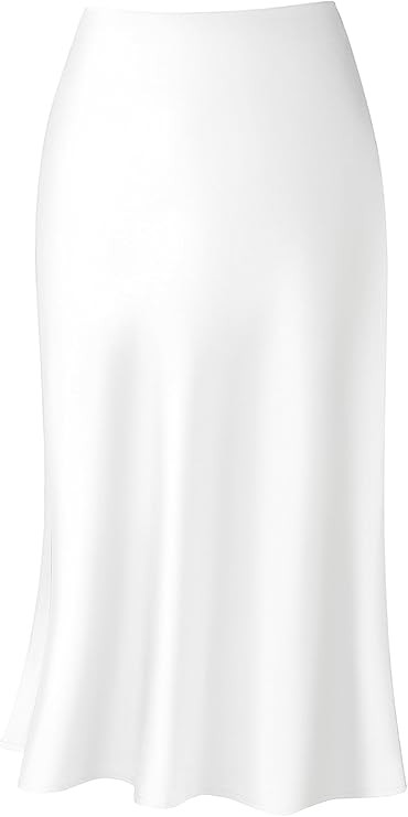 Keasmto Leopard Skirt for Women Midi Length High Waist Silk Satin Elasticized Cheetah Casual Ladi... | Amazon (US)