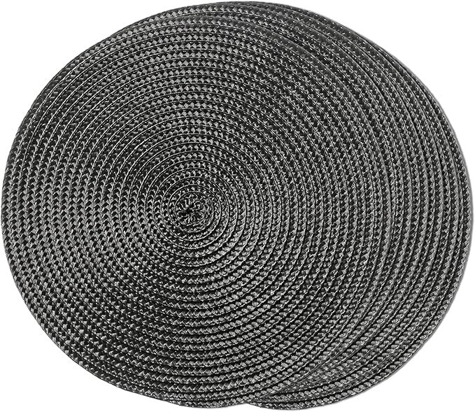 FunWheat Round Braided Placemats Set of 6 Table Mats for Dining Tables Woven Washable Non-Slip Pl... | Amazon (US)