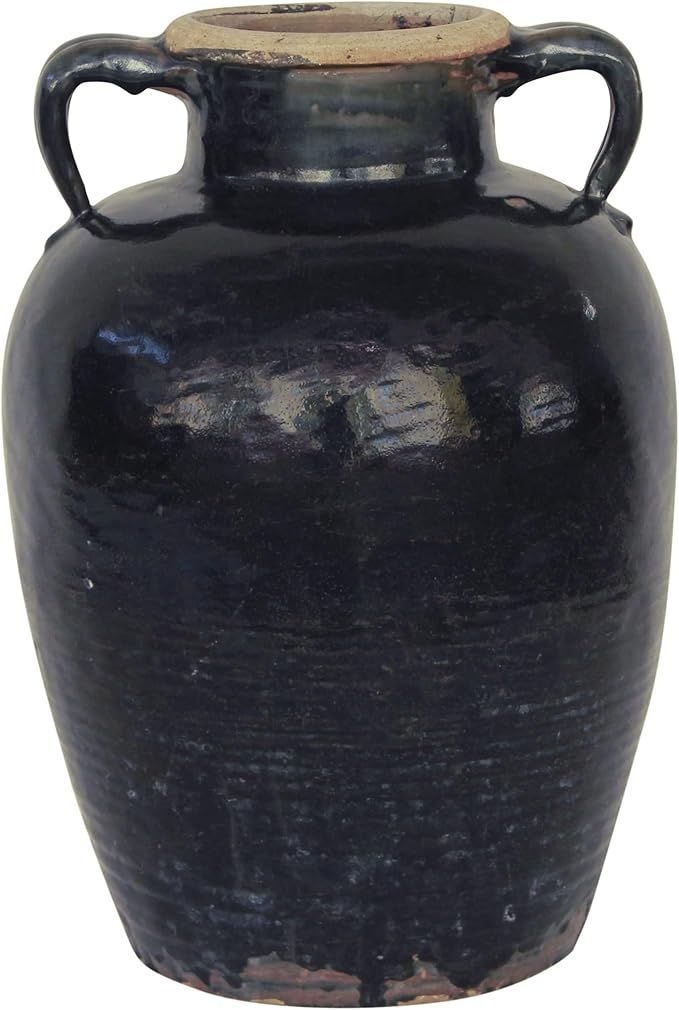 Artissance Approx 23" H Glazed Black Ceramic Vintage Earthenware Wine Jar (Size Vary) | Amazon (US)