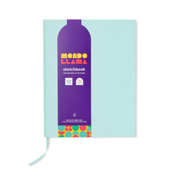 9"x12" Hardcover Sketchbook Turquoise Blue - Mondo Llama™ | Target