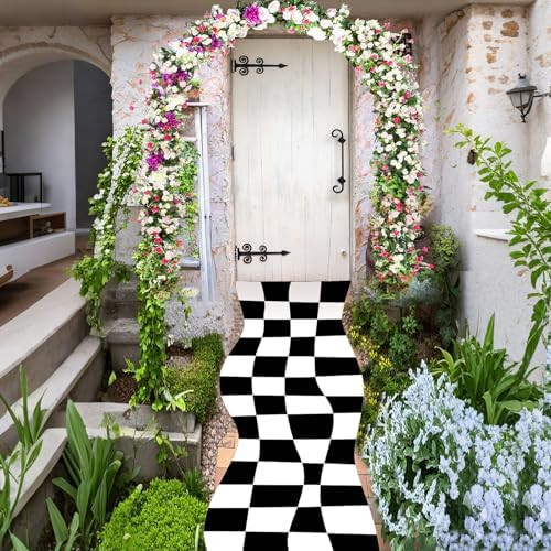 Preboun Wonderland Party Decoration 118 x 24 Inches Black and White Aisle Runner Rug Carpet Wall ... | Amazon (US)