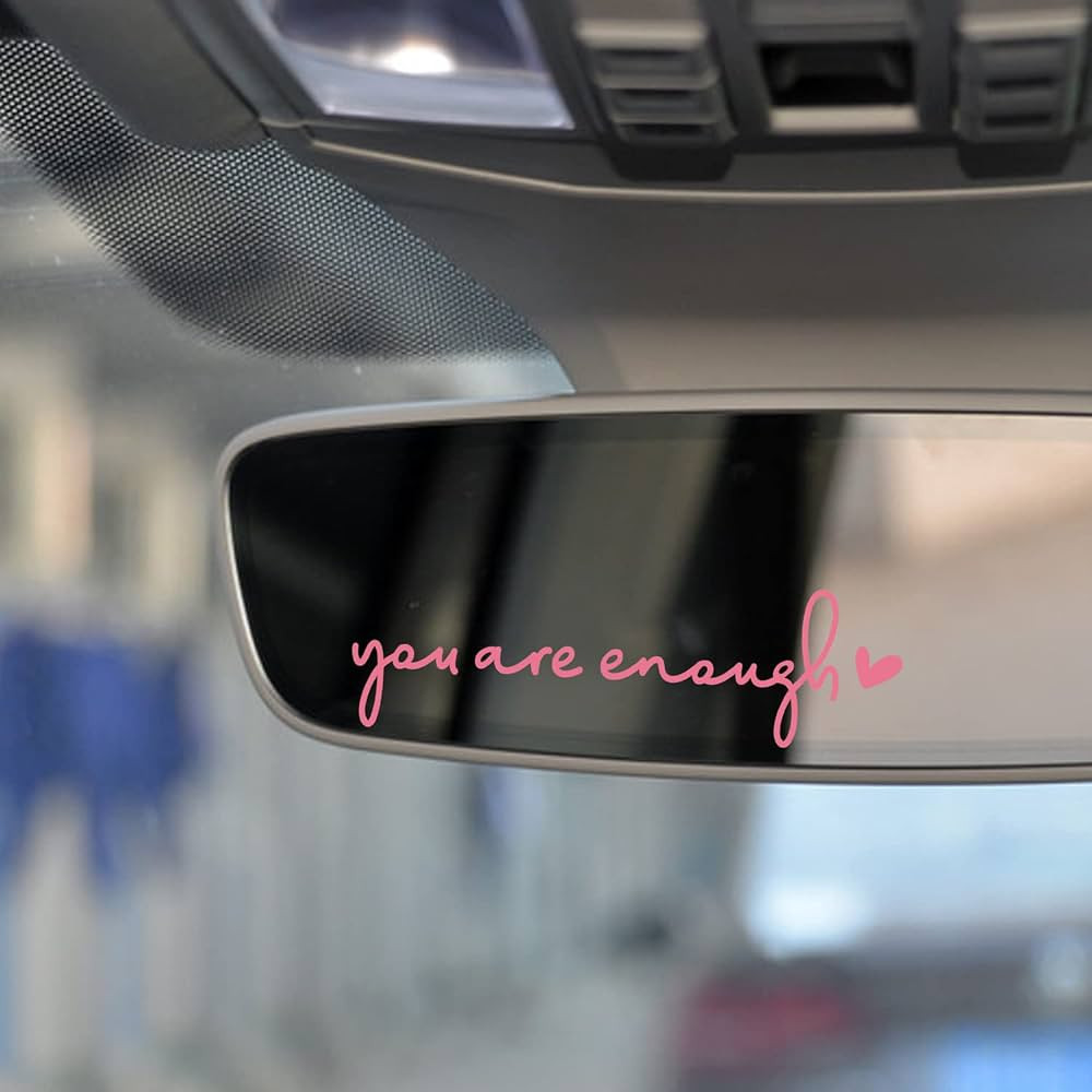 3 x You Are Enough Rearview Mirror Decal, Vanity Mirror Stickers, Rear View Mirror Sticker, Car M... | Amazon (US)