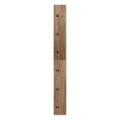 8" x 72" Growth Chart 6.5' Wood Wall Ruler Rustic Brown - Kate and Laurel: Metal Keyhole, Solid Wood, Ready to Hang | Target