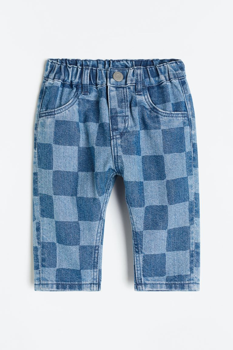 Relaxed Fit Jeans - Denim blue/checked - Kids | H&M US | H&M (US + CA)