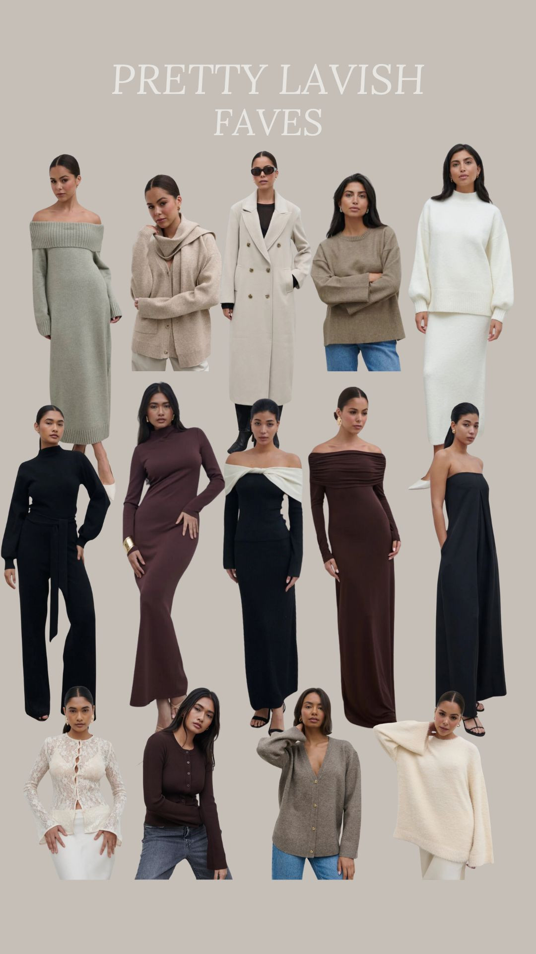 Pretty Lavish favourites, partywear, knitted set, coord, neutrals, maxi dress, black dress, burgundy dress, festive outfit, Christmas party outfit, New Years Eve outfit, knitwear, December fashion  

 #LTKuk #LTKpartywear #LTKstyletip