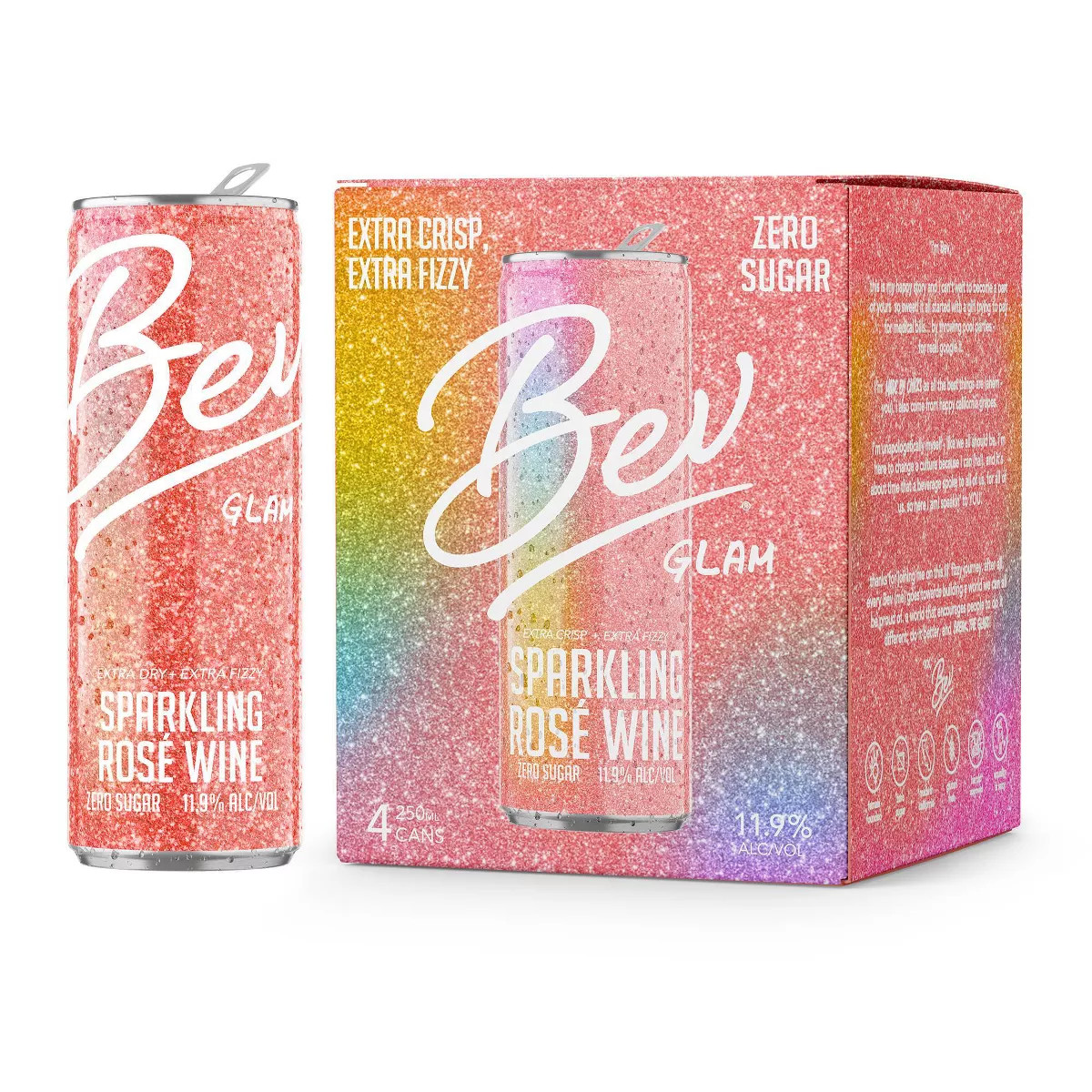 Bev Glam Rosé Wine - 4pk/250ml Cans | Target