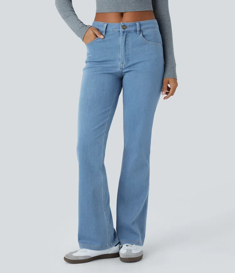 Halara Flex™ Mid Rise Pockets Casual Bootcut Jeans | HALARA